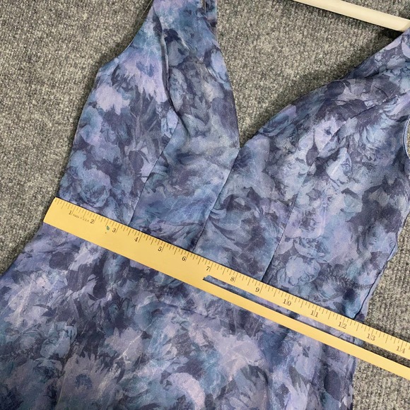 Lulus Mini Dress XS Blue Floral Organza Imagine Romance A-Line Party - Picture 9 of 14